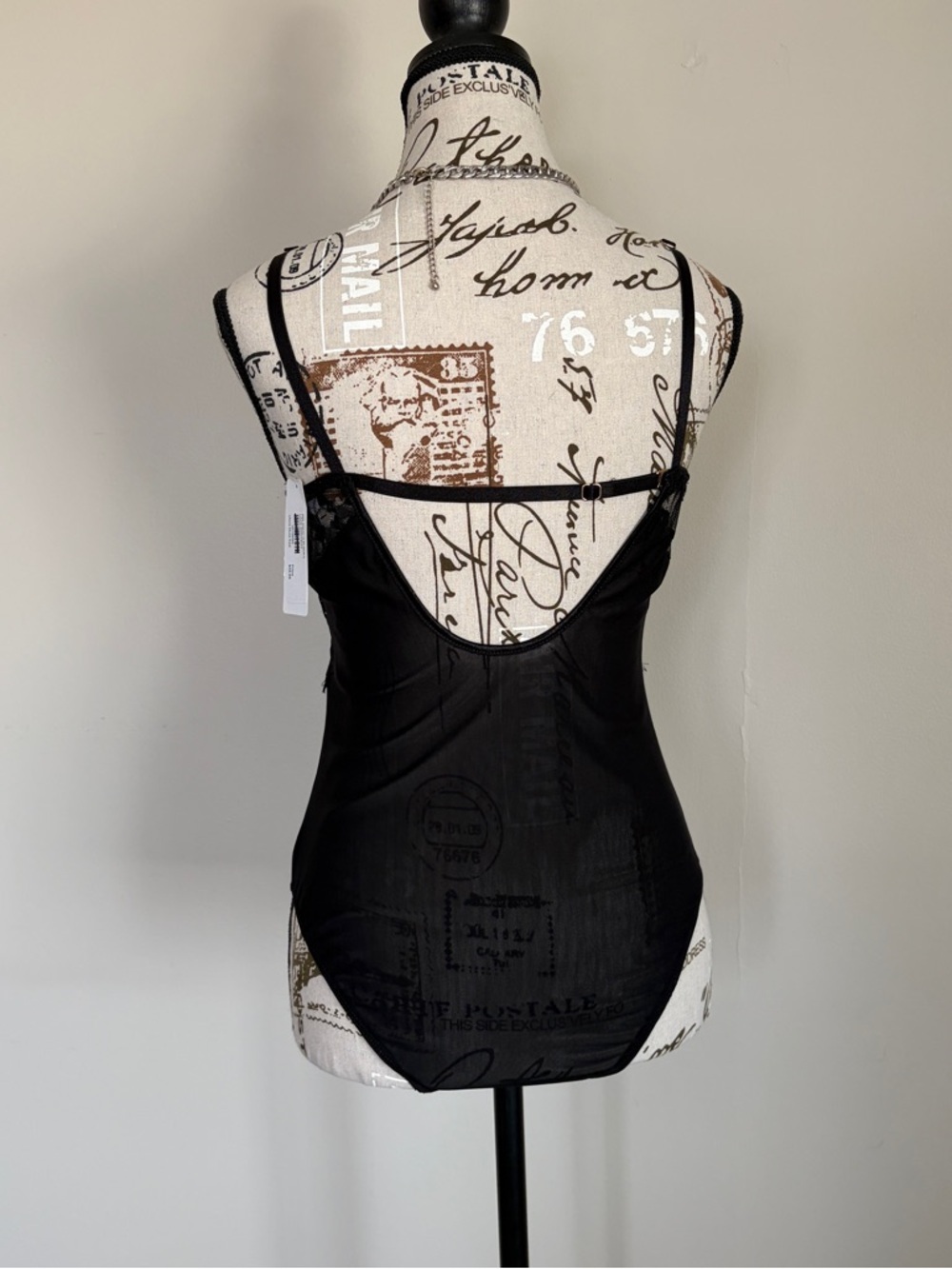 Blashe black lace semi sheer lingerie bodysuit NWT - Picture 3 of 12